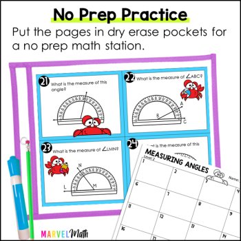 Measure Angles with a Protractor - Task Cards with Measuring Angles Game, image 3