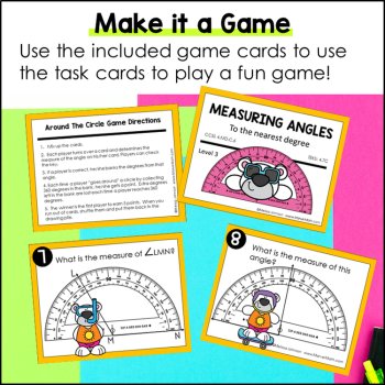 Measure Angles with a Protractor - Task Cards with Measuring Angles Game, image 4