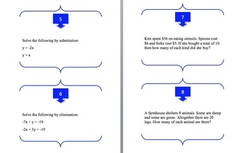 System of Linear Equations Task Cards and Review Activity - Unique, image 2