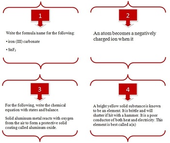 Chemistry - Atoms, Compound Naming and Chemical Reactions Task Cards Activity, image 3