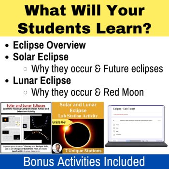 Solar and Lunar Eclipse Lesson Bundle | Earth, Sun, and Moon Activities, image 2
