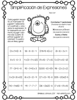 5th Grade Math Review: 15 No Prep SPANISH Games, image 3