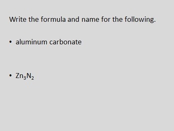 Chemistry Unit Review Questions - Atoms, Naming and Reactions, image 2