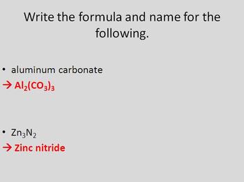Chemistry Unit Review Questions - Atoms, Naming and Reactions, image 3