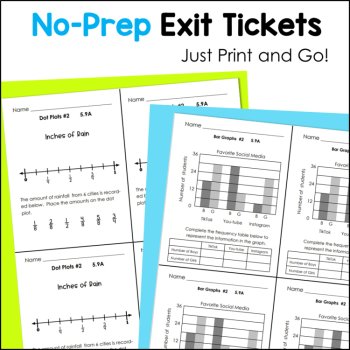 Scatterplots, Stem and Leaf Plots, Dot Plots and Double Bar Graphs Exit Tickets, image 4