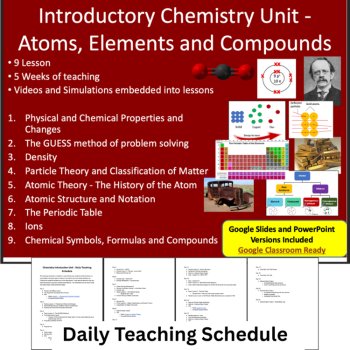 Chemistry Introduction Unit Curriculum | Atoms, Elements, Molecules | 9th, 10th, image 2