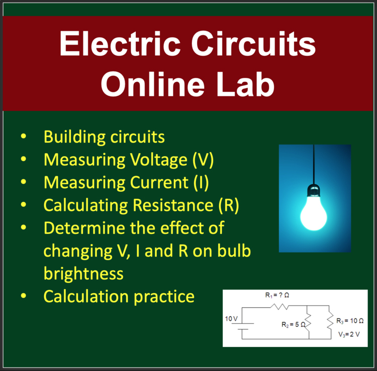 Electric Circuits Online Lab | Electricity, Current, Voltage, Resistance, Ohm's