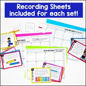 Fraction Word Problem Bundle: 72 task cards to add, subtract, multiply & divide, image 4