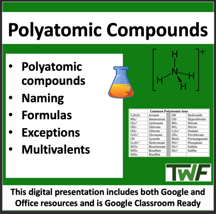 Polyatomic Compounds Introductory Lesson | Polyatomic Ions | Ionic Compounds