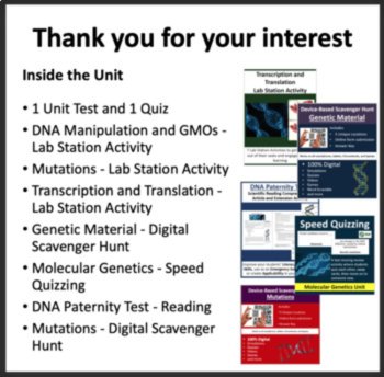 Molecular Genetics Unit - Lessons, Notes, Worksheets & Assessments, image 3