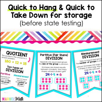 Multiplication & Division Vocabulary Bunting 4th Grade by Marvel Math, image 2
