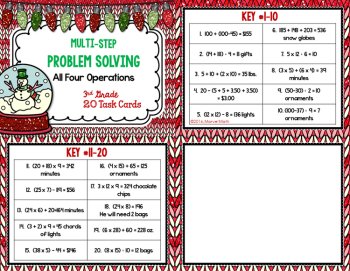 3rd Grade Christmas Multi-Step Word Problems, image 4