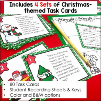 4th Grade Christmas Bundle Multiplication, Division & Multi Step Word Problems, image 2