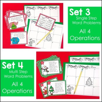 4th Grade Christmas Bundle Multiplication, Division & Multi Step Word Problems, image 4