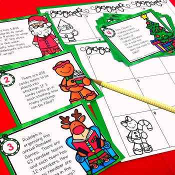4th Grade Christmas Multiplication and Division Word Problems, image 3