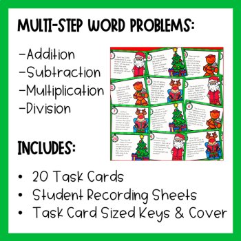 4th Grade Christmas Multi-Step Word Problems, image 4