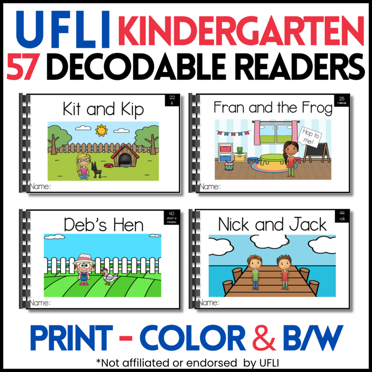 Decodable Books | Kindergarten | UFLI Scope & Sequence Lessons 1-68