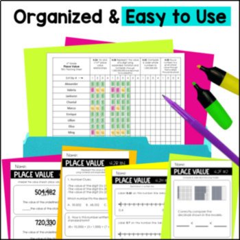 4th Grade Place Value Unit - Worksheets, Games, Place Value Charts TEKS Bundle, image 2