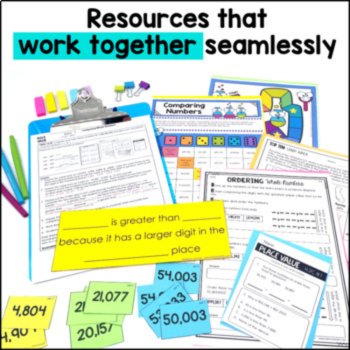 4th Grade Place Value Unit - Worksheets, Games, Place Value Charts TEKS Bundle, image 3