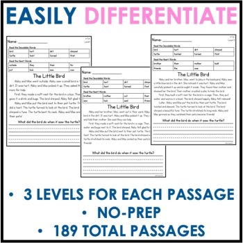 First Grade Decodable Passages - UFLI Scope & Sequence - 3 Levels, image 4