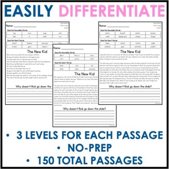 Kindergarten & 1st Grade Decodable Passages - IMSE Aligned - Science of Reading, image 4