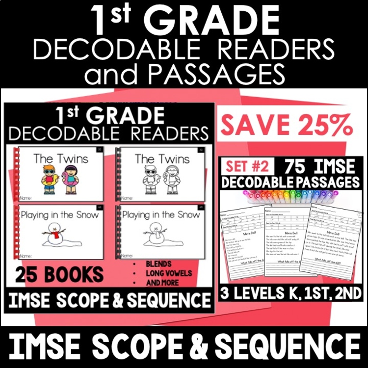 1st Grade Decodable Readers and Passages - IMSE Aligned - Science of Reading