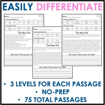 Set #2 Decodable Passages w/ Comprehension Questions - IMSE - Science of Reading, image 4