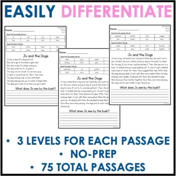 Set #1 Decodable Passages w/ Comprehension Questions - IMSE - Science of Reading, image 4