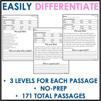 Kindergarten Decodable Passages  - UFLI Scope & Sequence - 3 Levels, image 4
