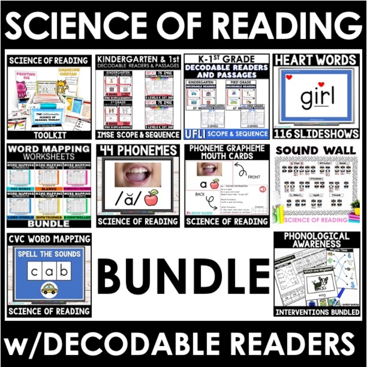 Science of Reading Bundle - Sound Wall - Decodable Readers - Word Mapping
