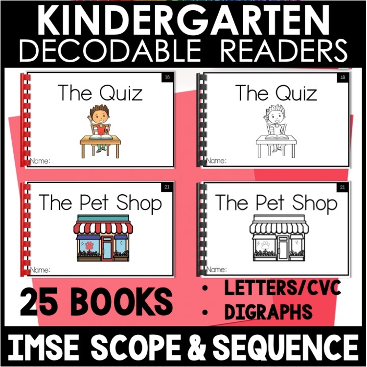 Kindergarten Decodable Readers - IMSE Aligned - Science of Reading