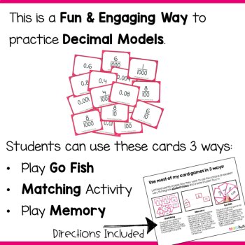 Place Value Game Fraction & Decimal Matching to the Thousandths Place, image 3