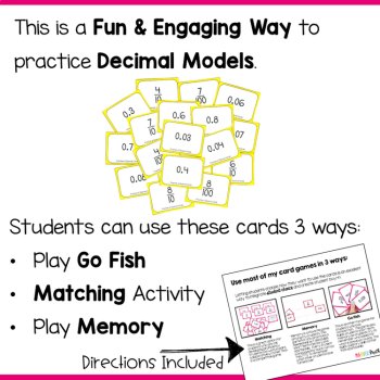 Place Value Game Fraction & Decimal Matching to the Hundredths Place, image 3