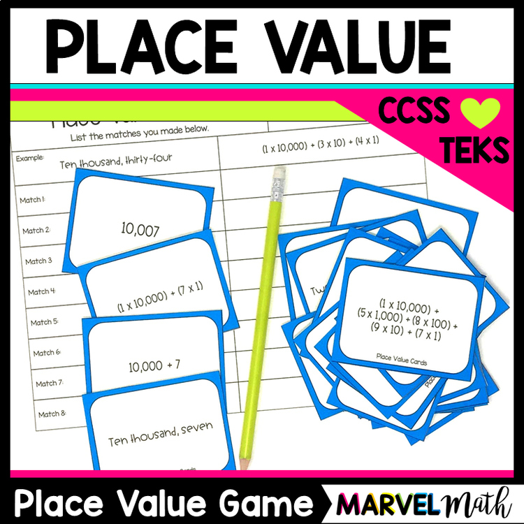 Place Value Game: Expanded Notation, Standard Form, Word Form, Expanded Form