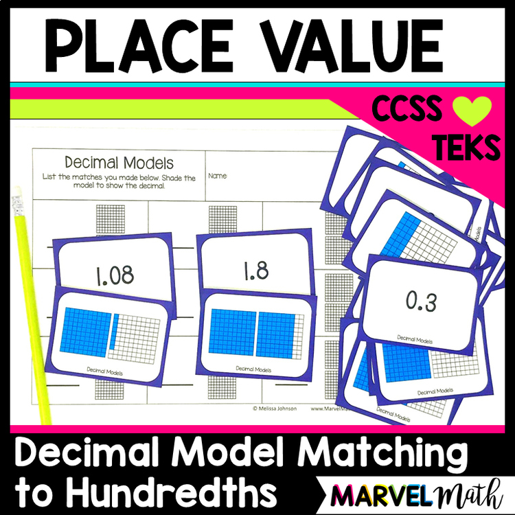Place Value Game: Decimal Place Value Model Cards