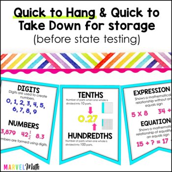 Place Value Vocabulary Bunting 4th Grade by Marvel Math, image 2