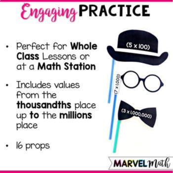 Expanded Notation Photo Booth Props for 3rd, 4th, and 5th Grades, image 3