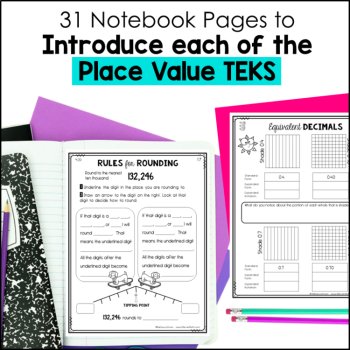 Place Value Notebook 4th Grade TEKS - Decimals and Whole Numbers, image 2