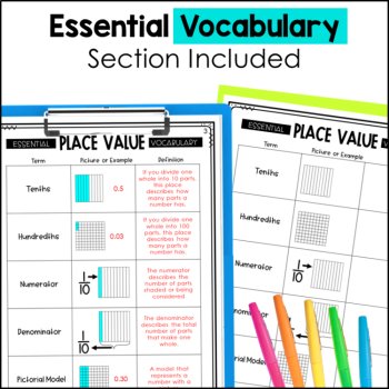 Place Value Notebook 4th Grade TEKS - Decimals and Whole Numbers, image 3