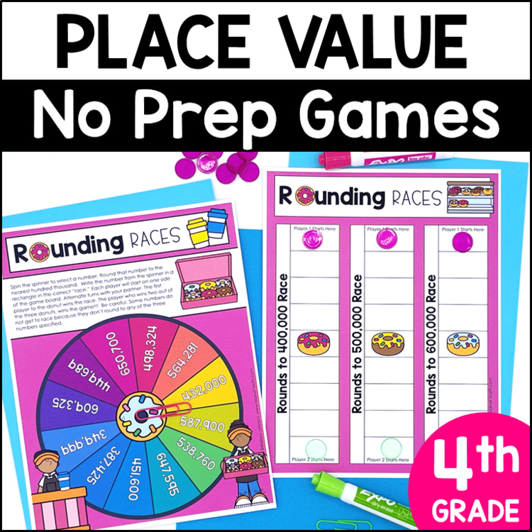 Place Value No Prep Games - 4th Grade TEKS - Fun Math Station Games