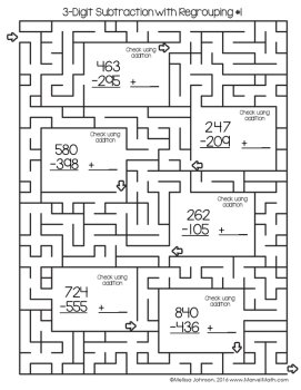 Subtraction with Regrouping Bundle by Marvel Math, image 4