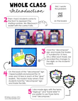 Subtraction with Regrouping using Money by Marvel Math, image 2