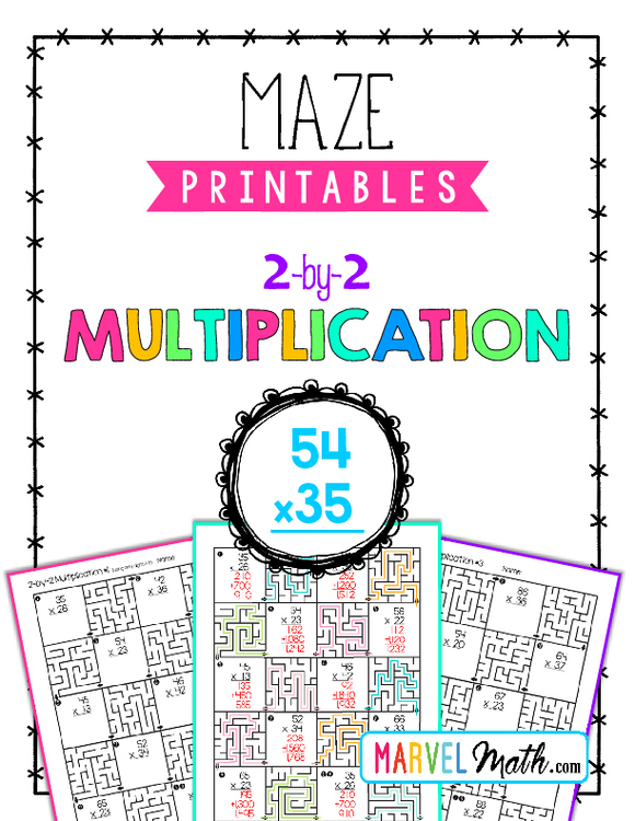 2 Digit by 2 Digit Multiplication Worksheets with Mazes - 2x2 Multiplication