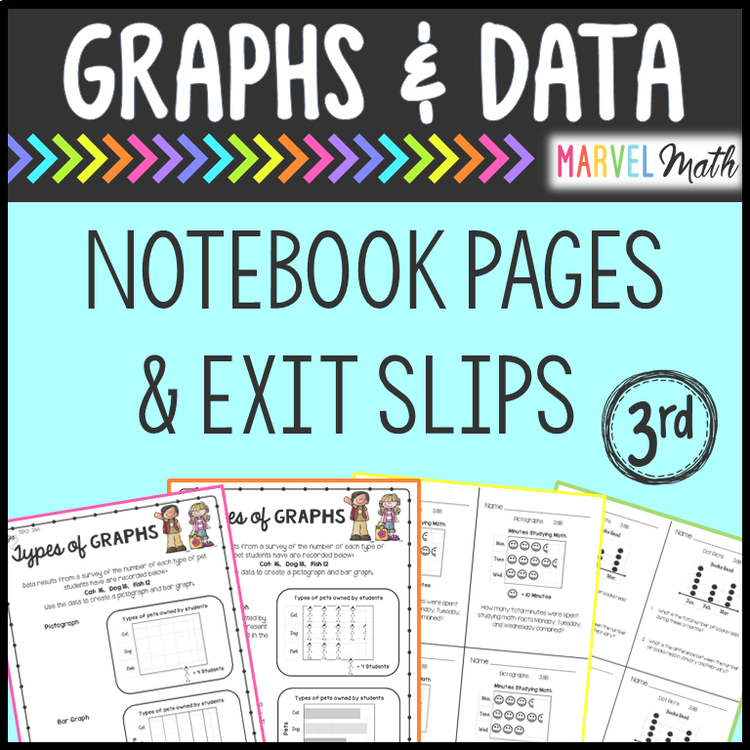 Graphs & Data Dot Plot, Bar Graph, Pictograph Notebook Pages