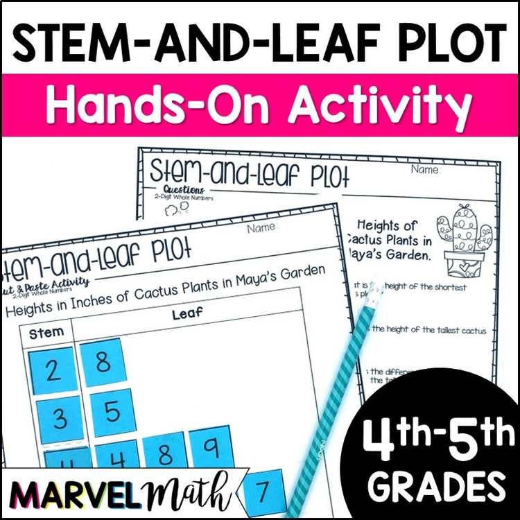 Stem and Leaf Plot Worksheets Cut & Paste TEKS: 4.9A, 4.9B, 5.9A, 5.9C