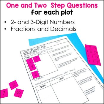 Stem and Leaf Plot Worksheets Cut & Paste TEKS: 4.9A, 4.9B, 5.9A, 5.9C, image 3
