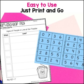 Stem and Leaf Plot Worksheets Cut & Paste TEKS: 4.9A, 4.9B, 5.9A, 5.9C, image 4