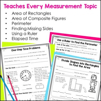 3rd Grade Area and Perimeter Worksheets for Notebook + Time, Weight and Capacity, image 3