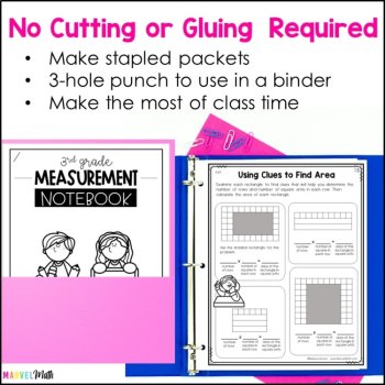 3rd Grade Area and Perimeter Worksheets for Notebook + Time, Weight and Capacity, image 4