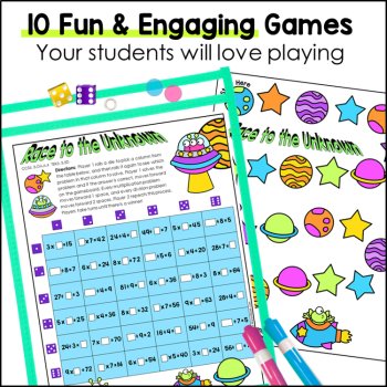 No Prep Multiplication Games & Division Games for Math Stations, image 2